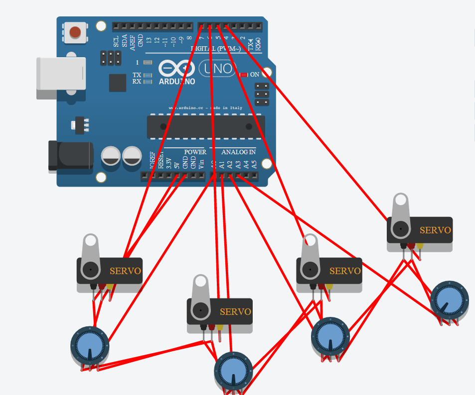 Beginner 123D Circuit Arduino Control Servos