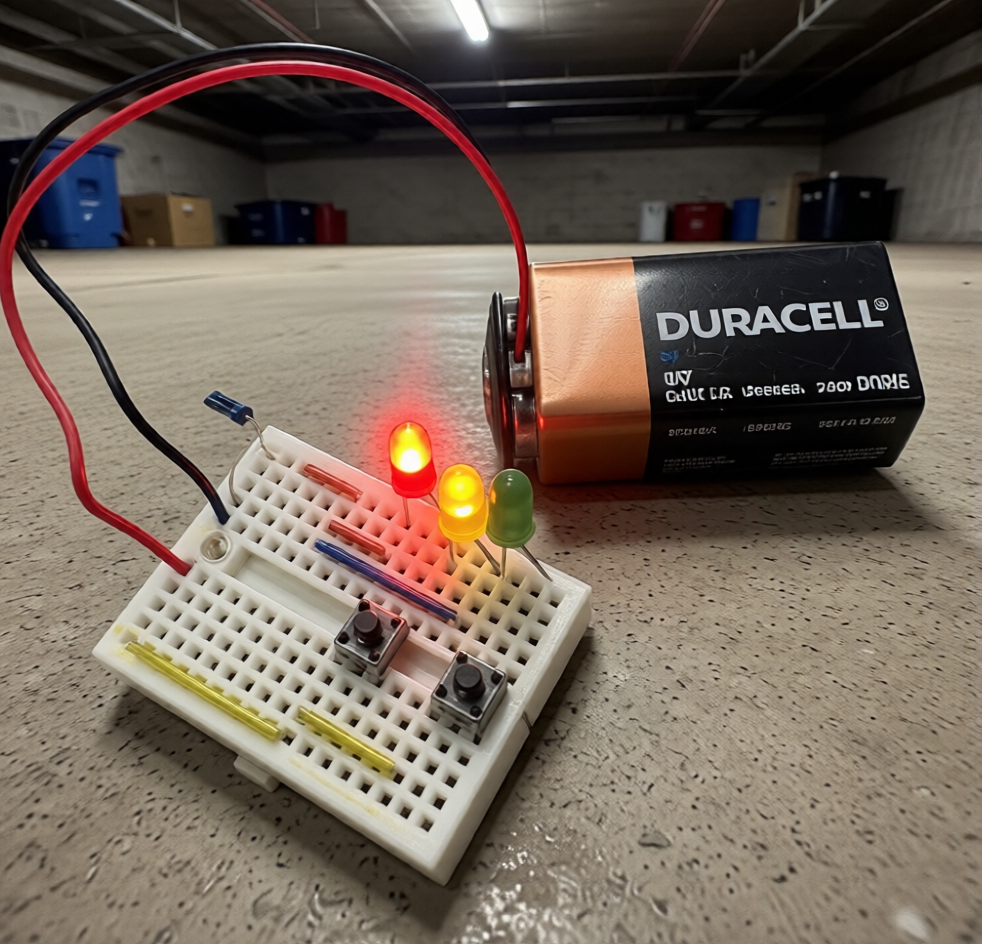 Light Circuit With Led Lights and Has a Duracell Battery the I Connected the Wires to the Light on One Side and the Battery on the Other Side