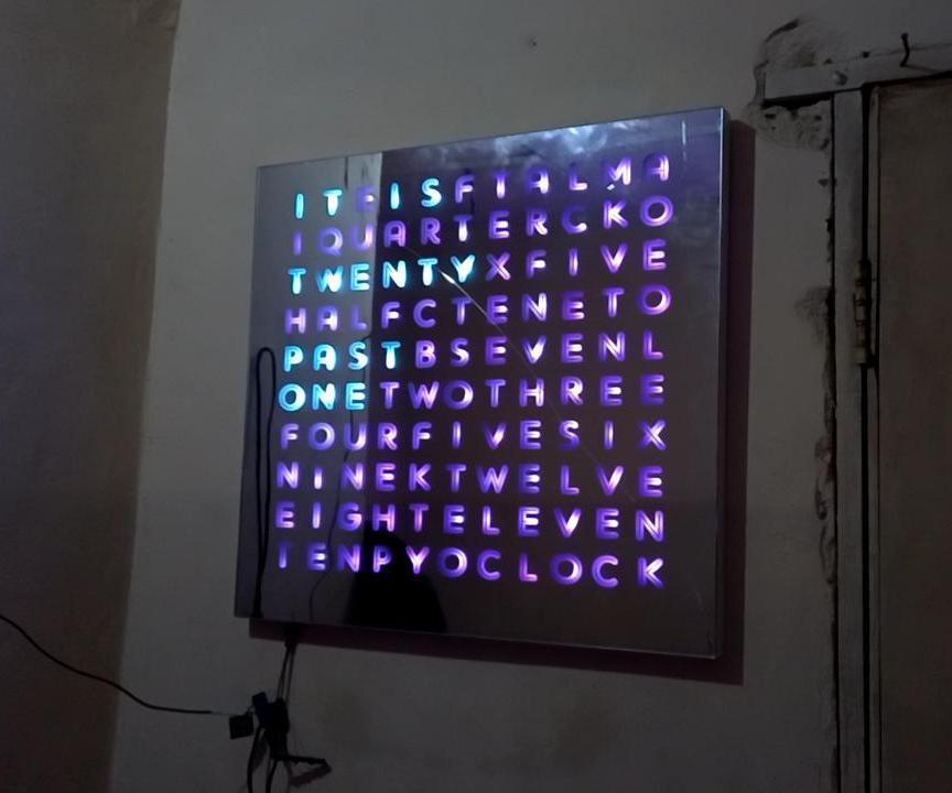 Diy Oversized Mirror Neopixel Wordclock