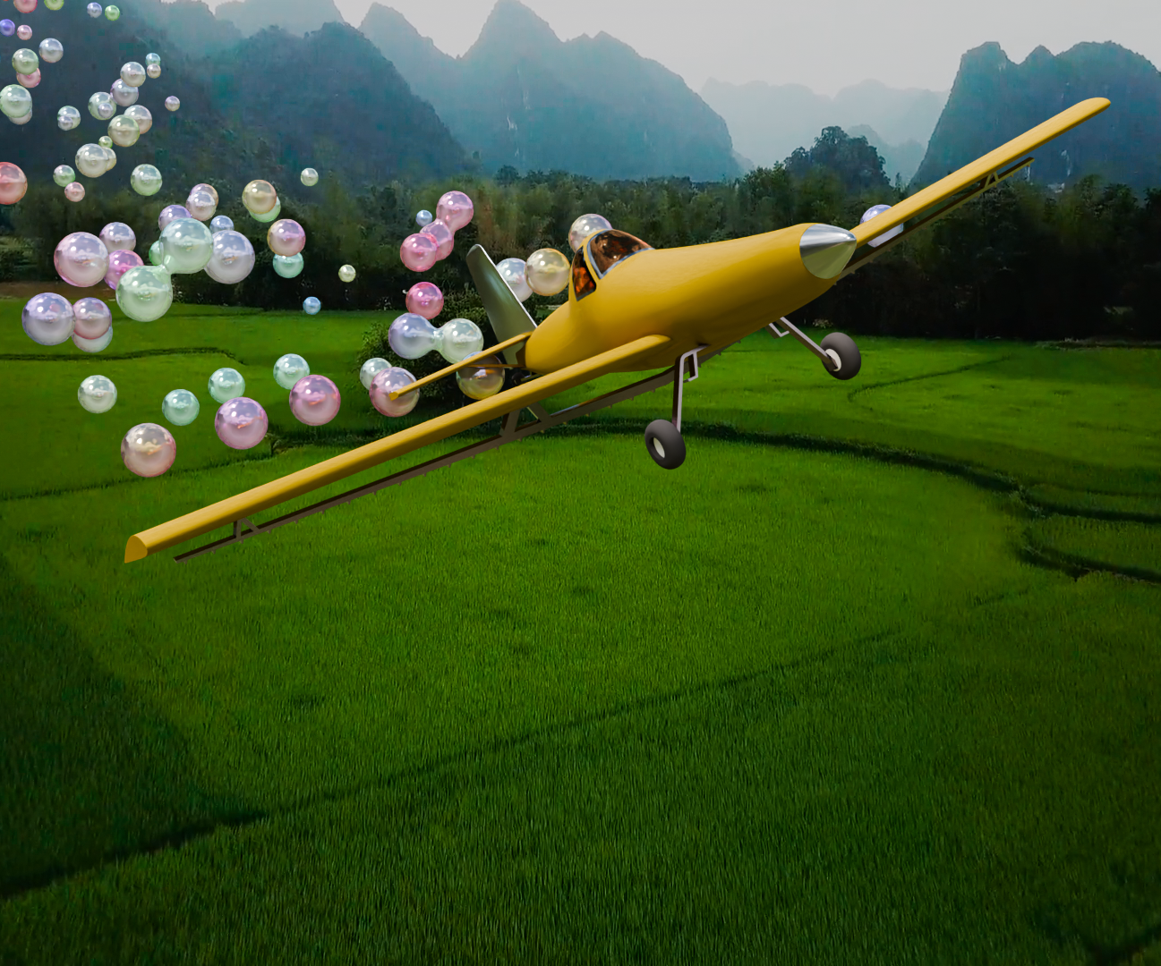 Airplane Animation (with Bubbles)